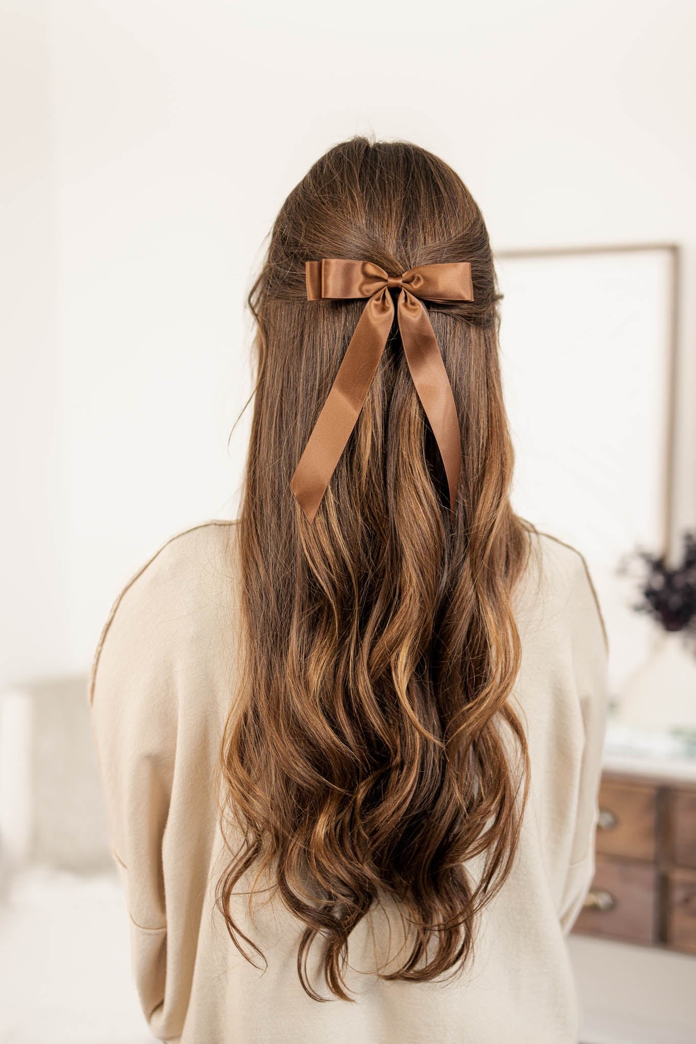 Bow Hair Clip | Coffee