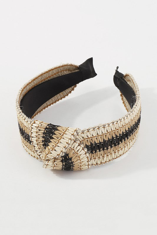 Striped Raffia Headband