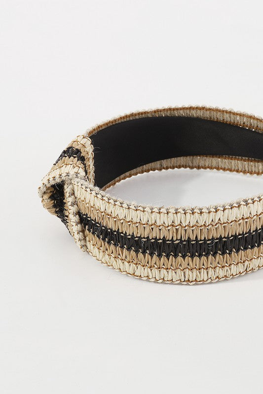 Striped Raffia Headband