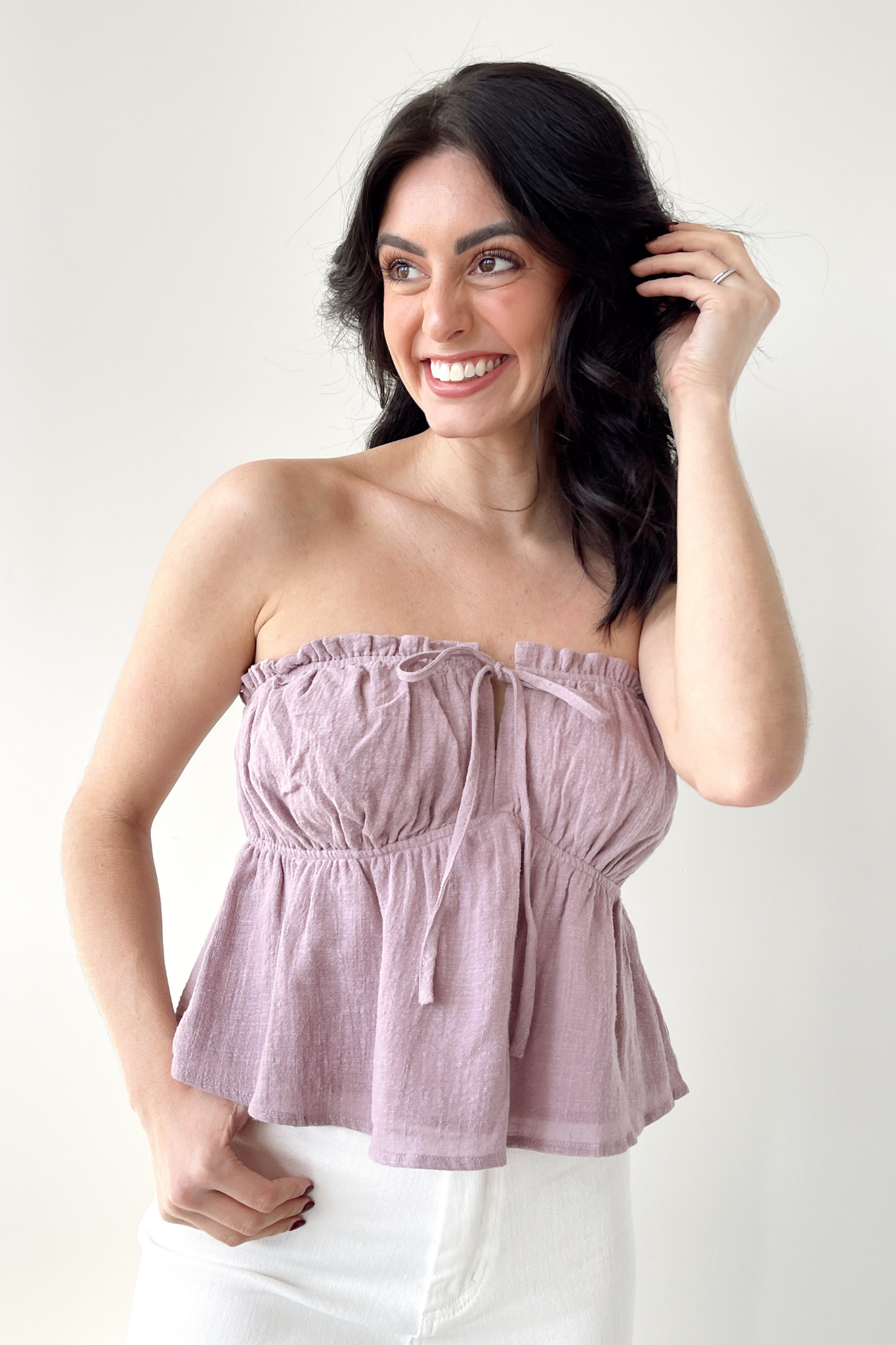Lavender Ruched Tube Top