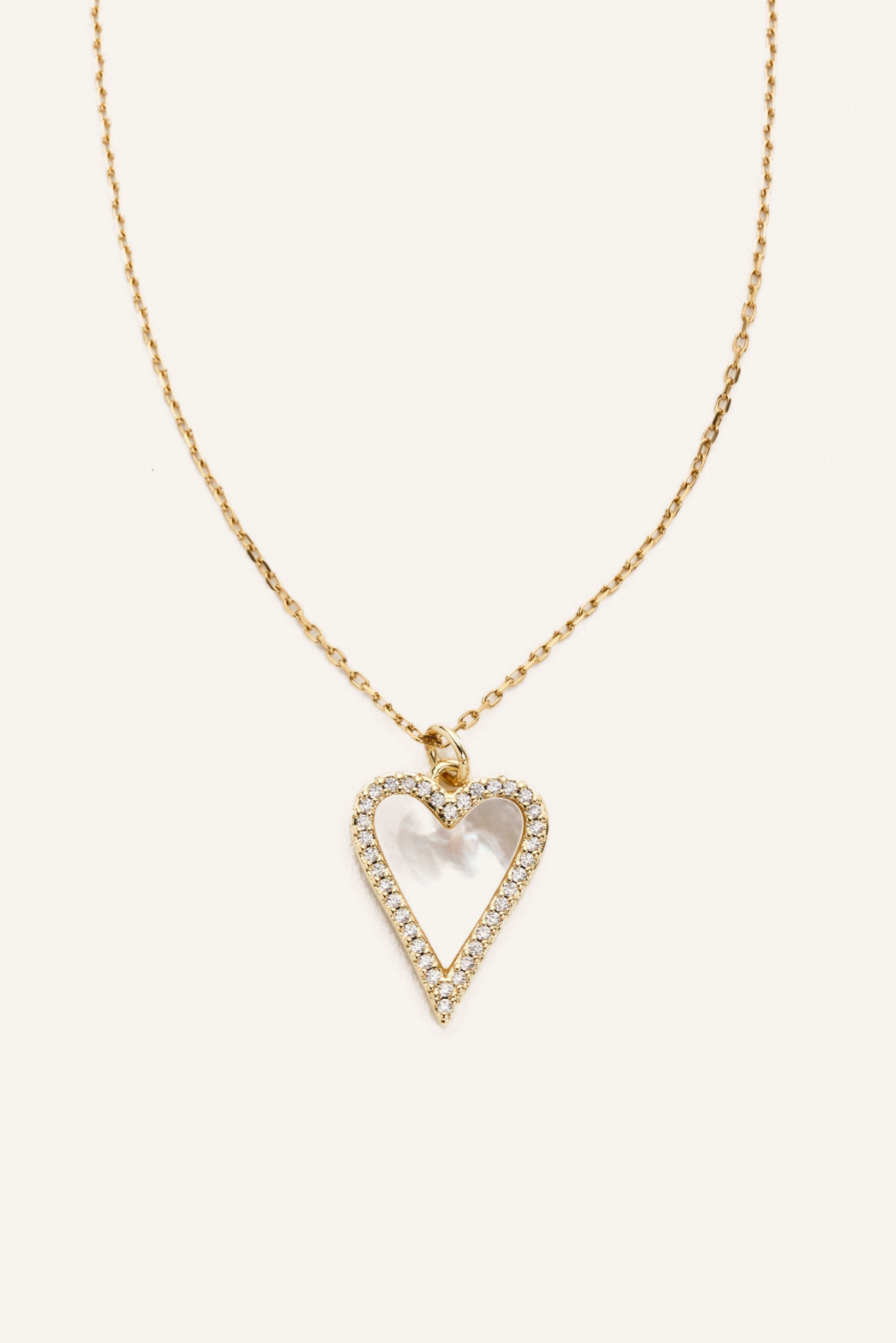 White Shell Heart Necklace