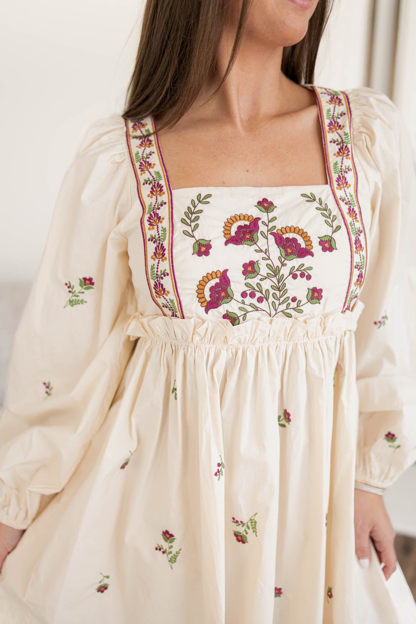 Peony Embroidered Dress