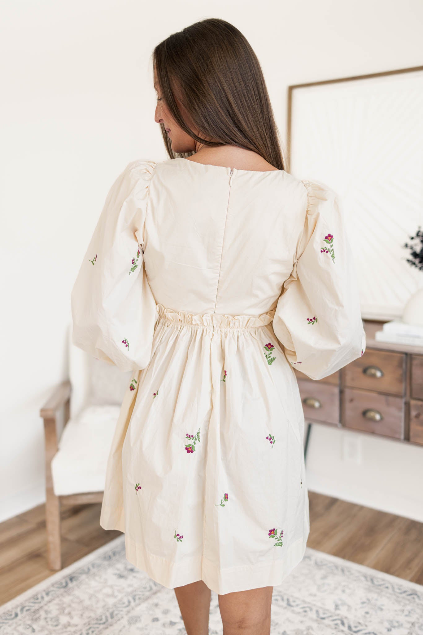 Peony Embroidered Dress