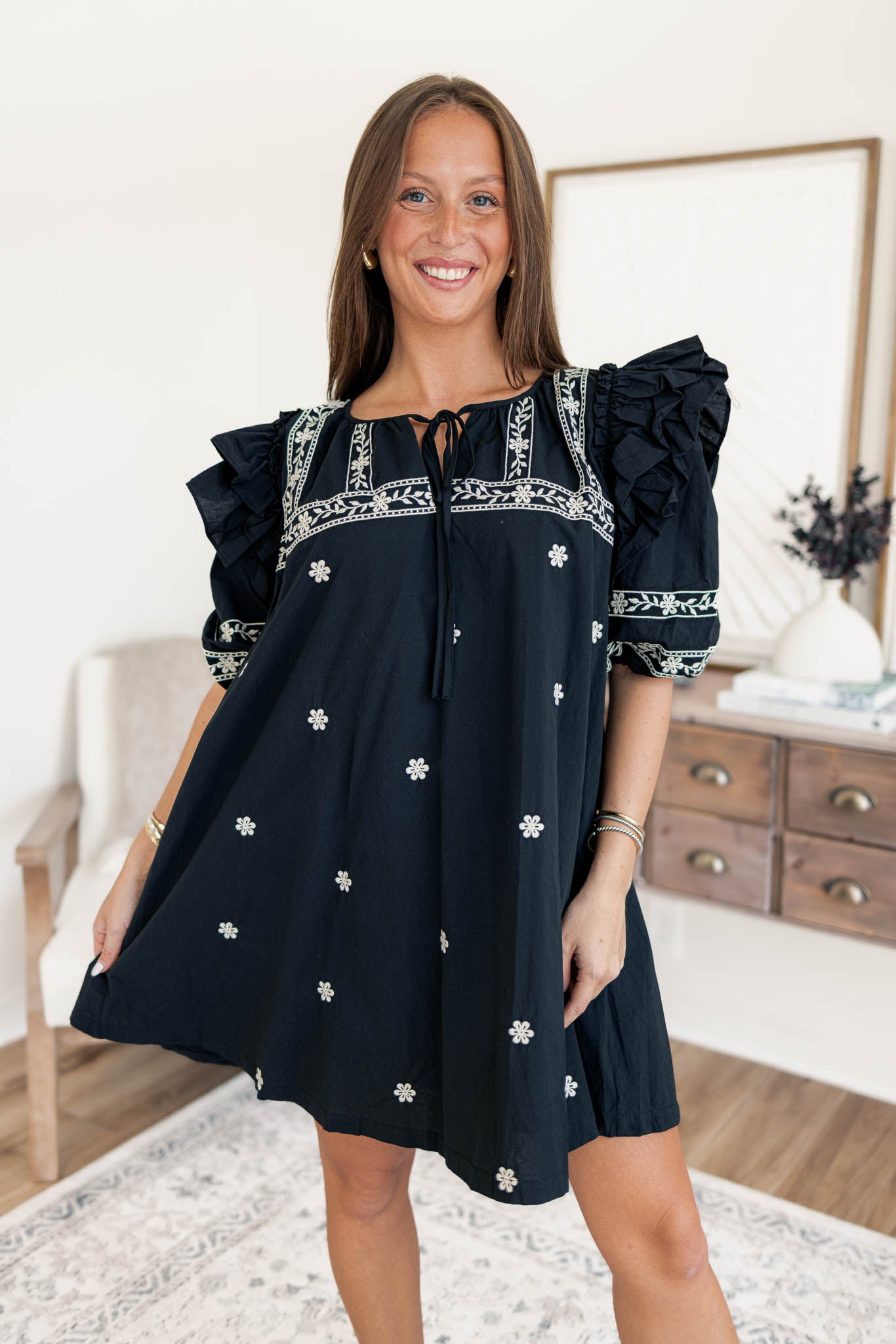 Aster Embroidered Dress