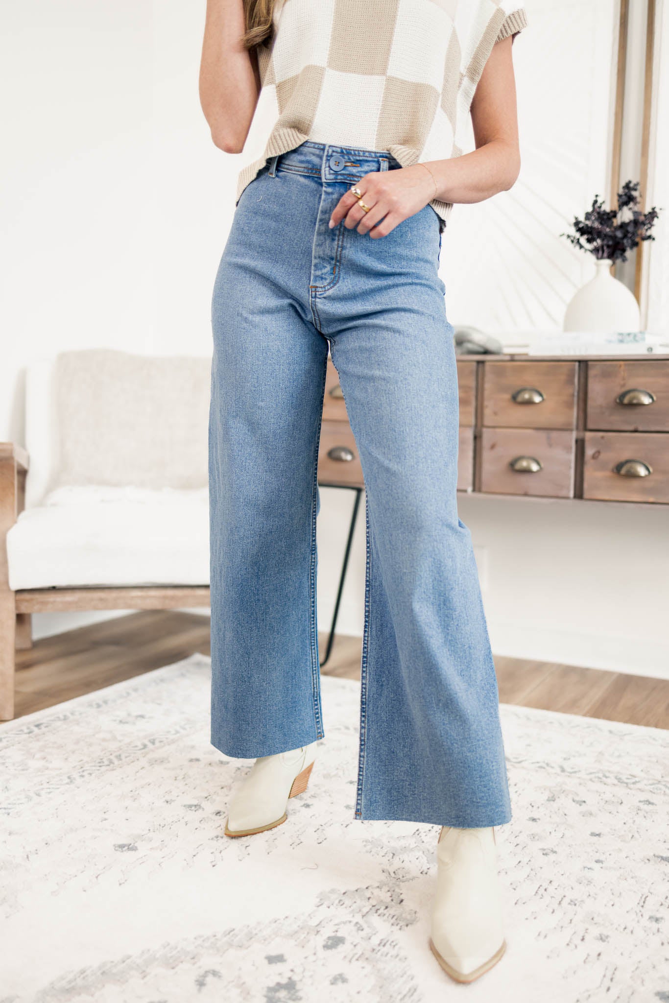 Frankie Wide Leg Pants | Denim