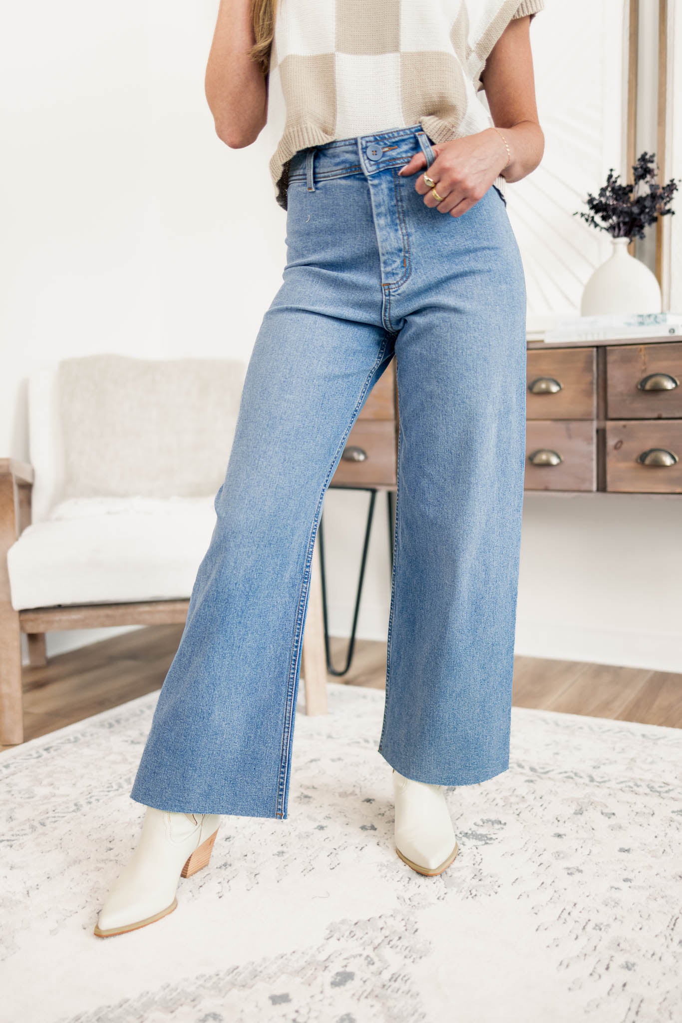 Frankie Wide Leg Pants | Denim