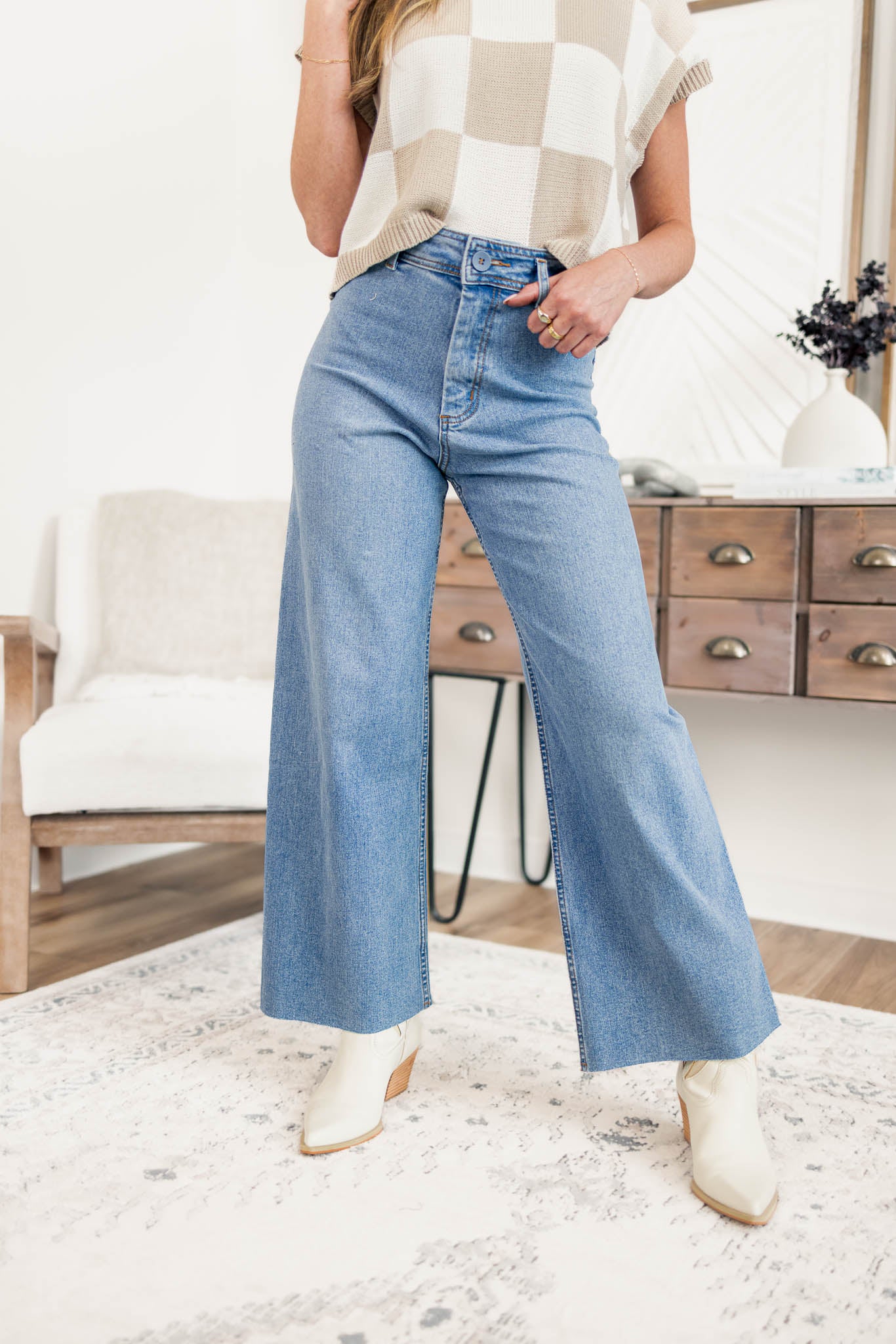 Frankie Wide Leg Pants | Denim