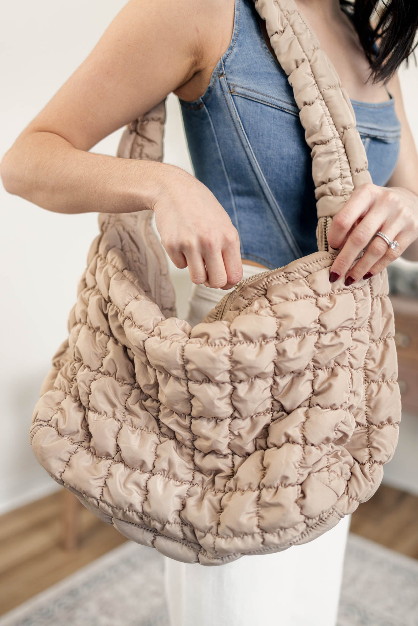 Kate Quilted Bag | Beige