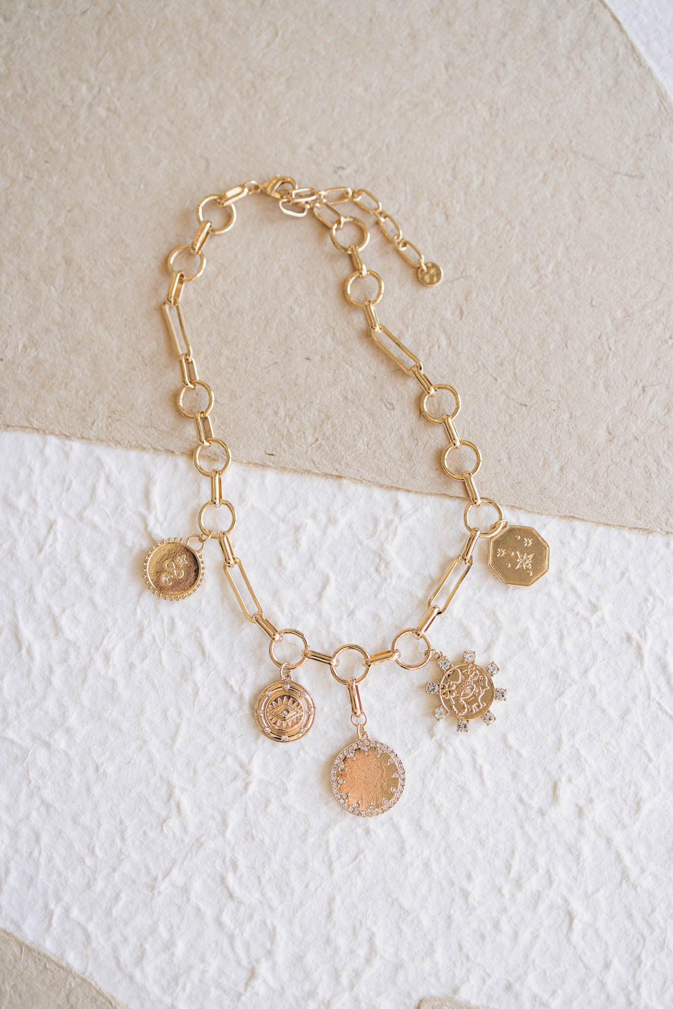 Statement Coin Charm Necklace