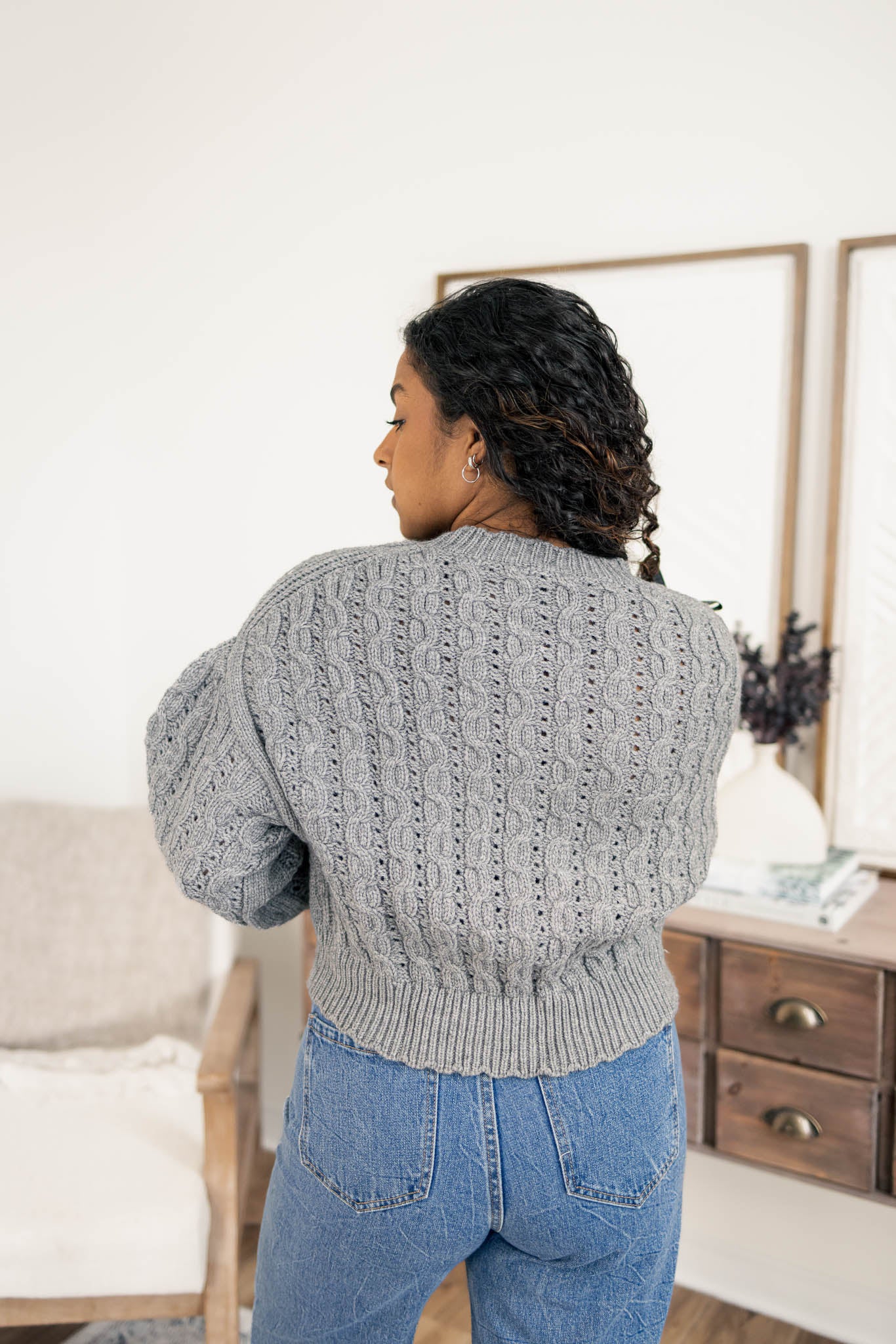 Cable Knit Bow Sweater