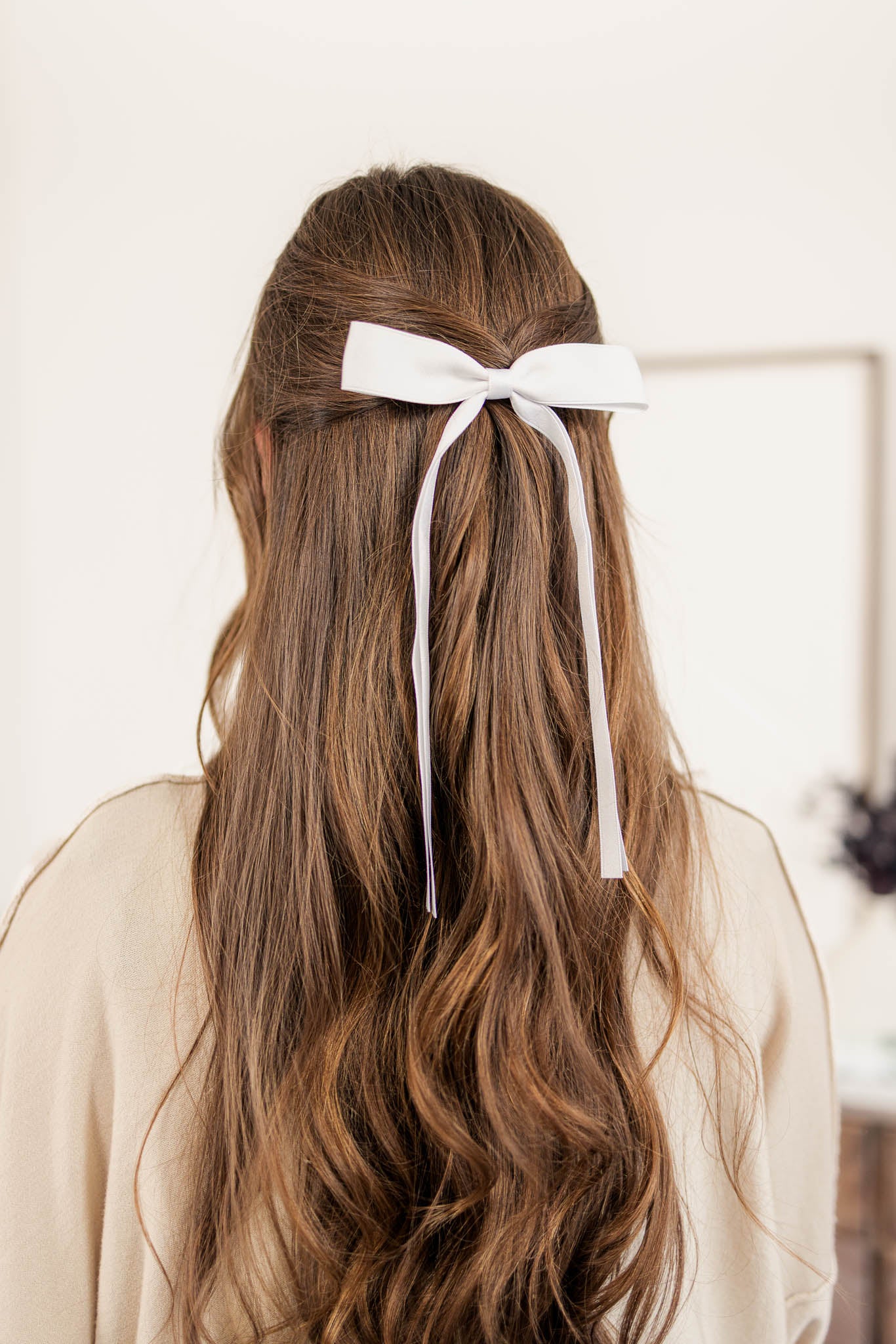 Bow Hair Clip | White