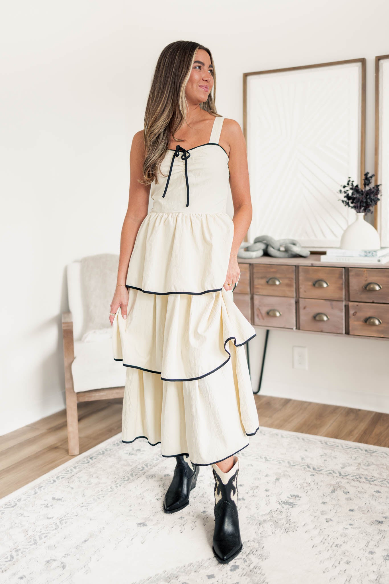 Carly Tiered Ribbon Dress