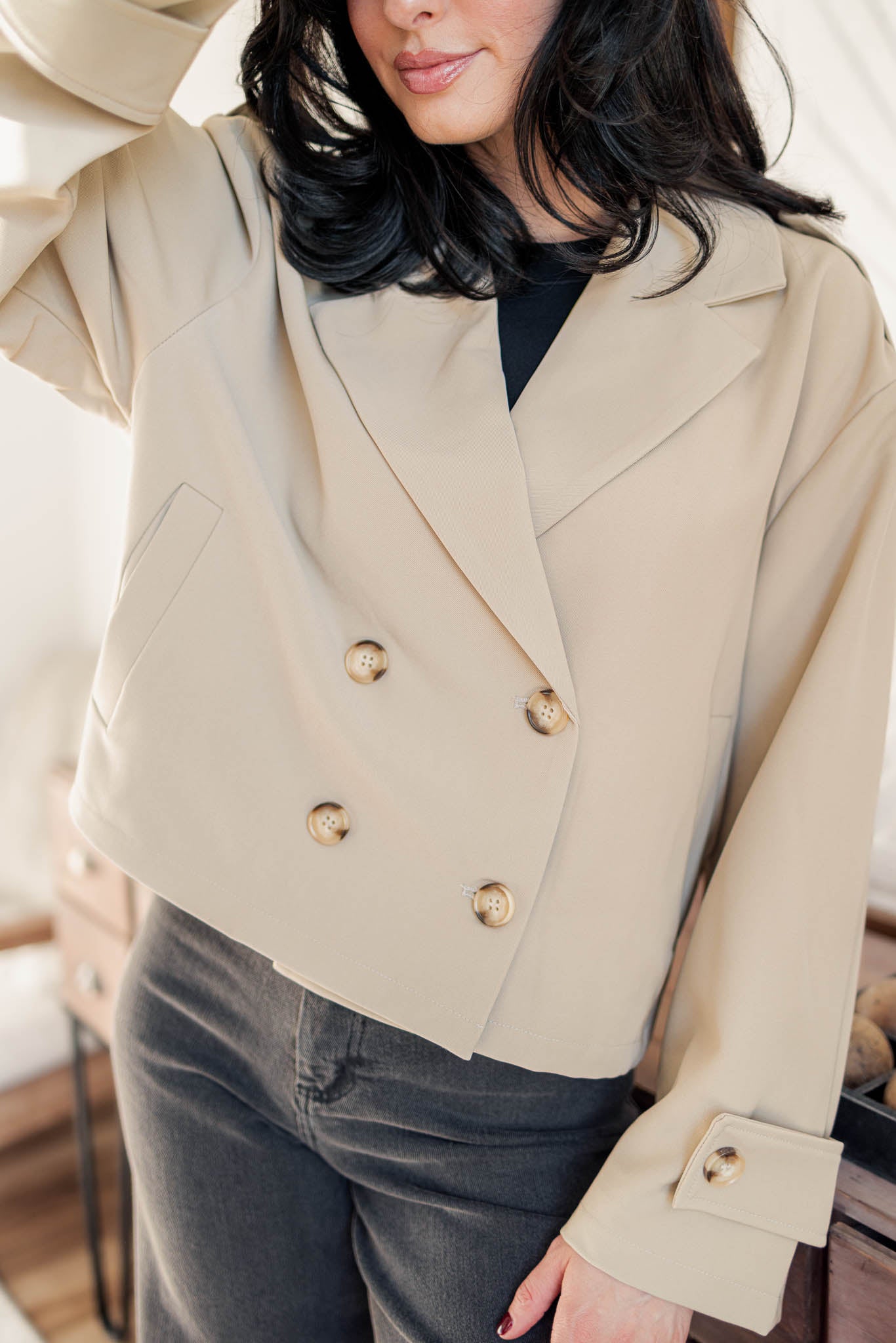 Double Button Trench Jacket