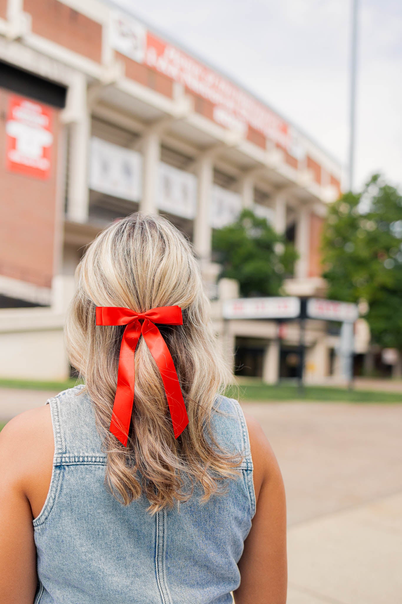 Red Bow Hair Clip