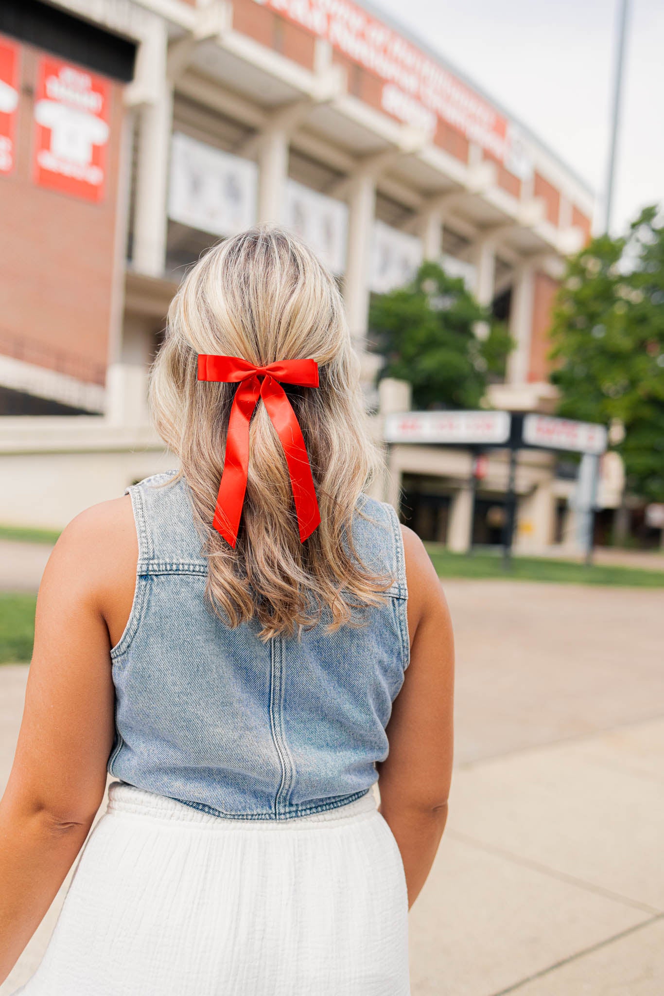 Red Bow Hair Clip