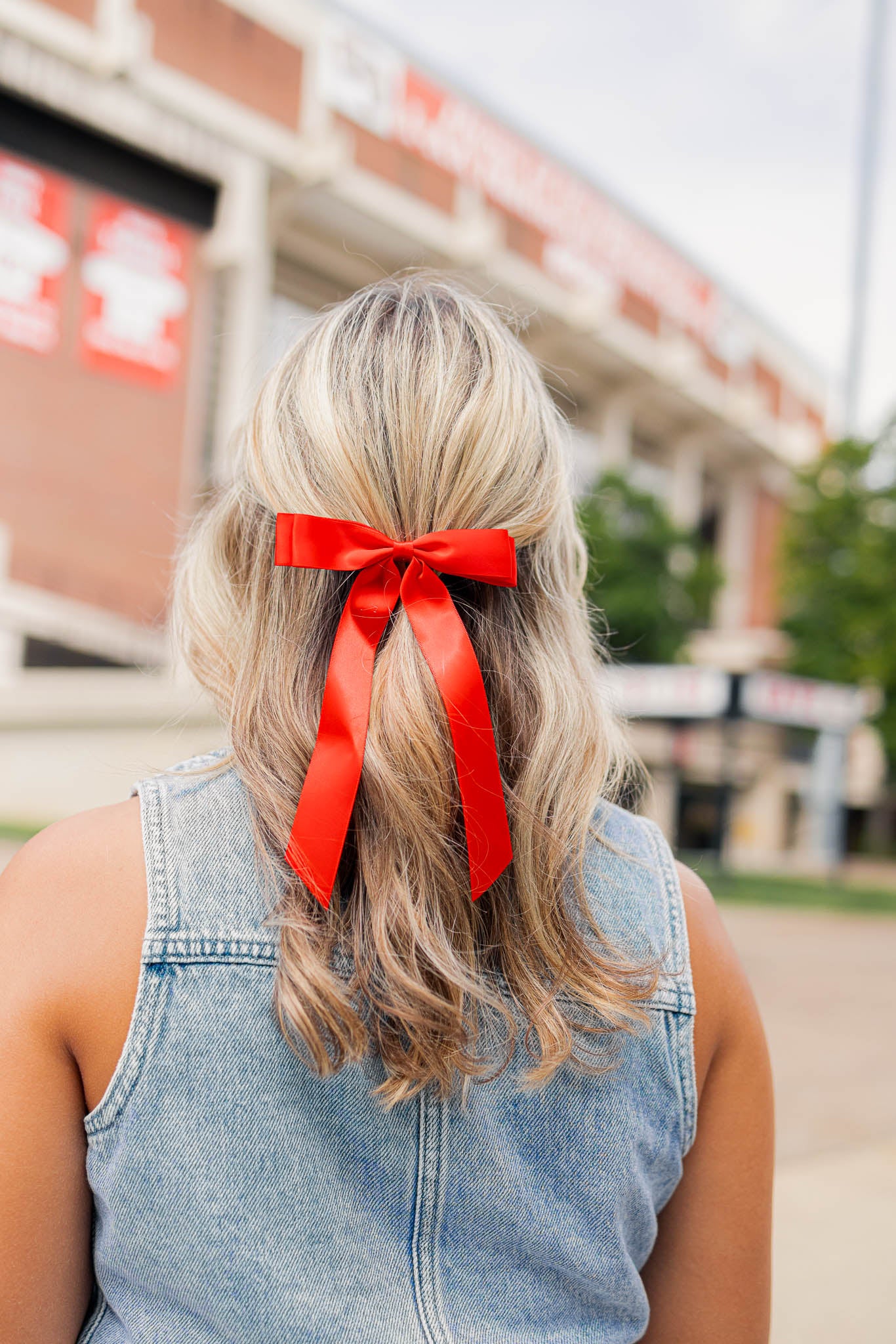 Red Bow Hair Clip