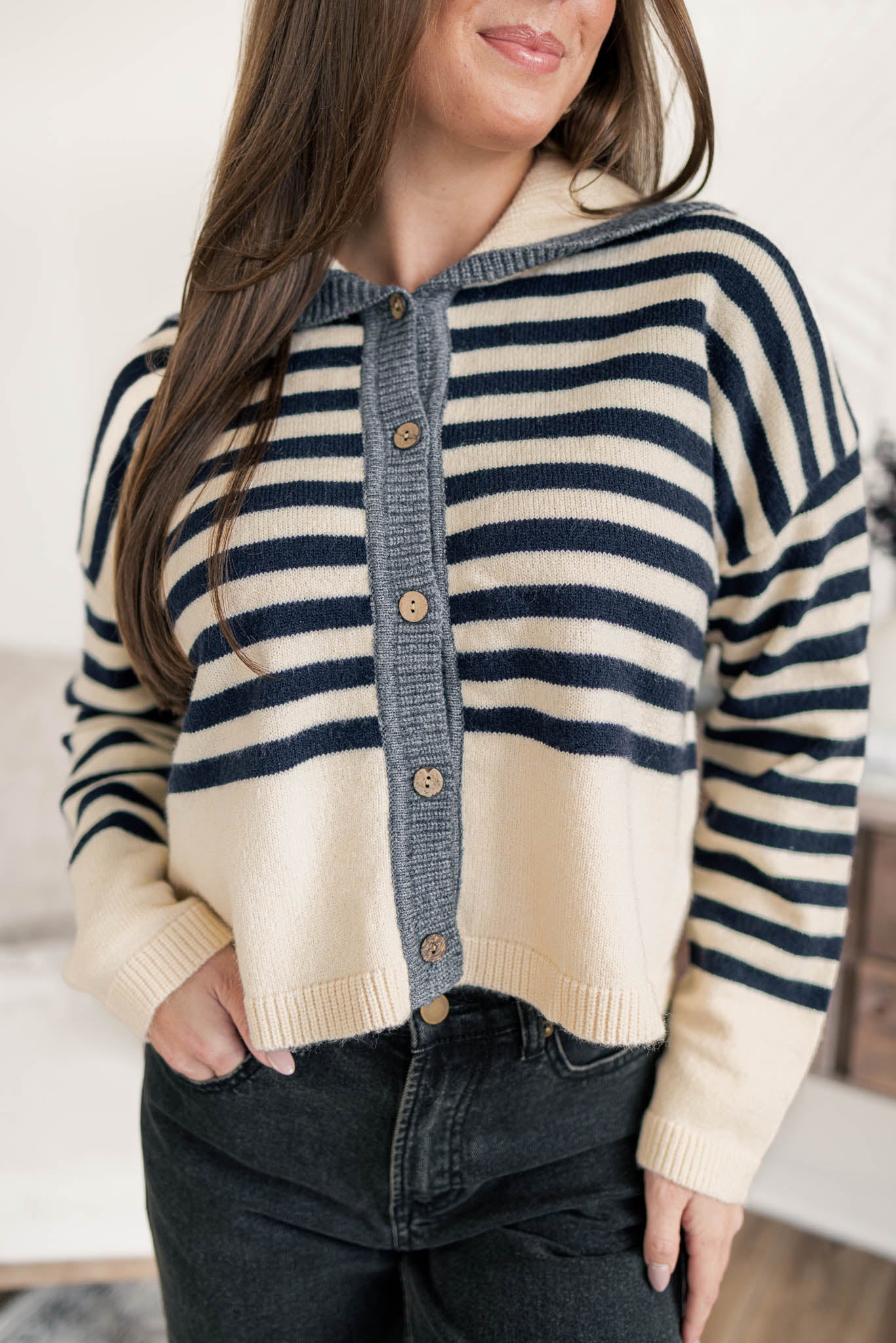 Sailor Collared Cardigan