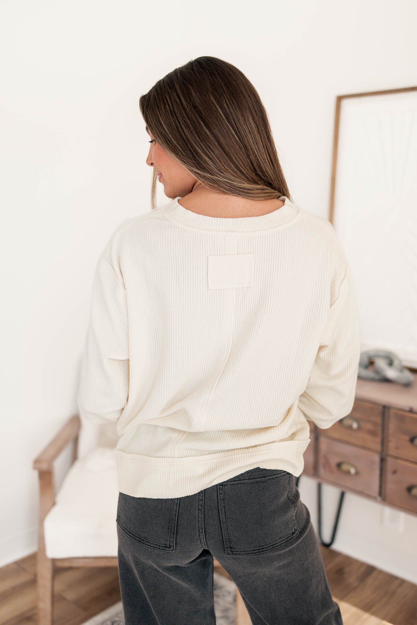 Raw Edge Rib Knit Top