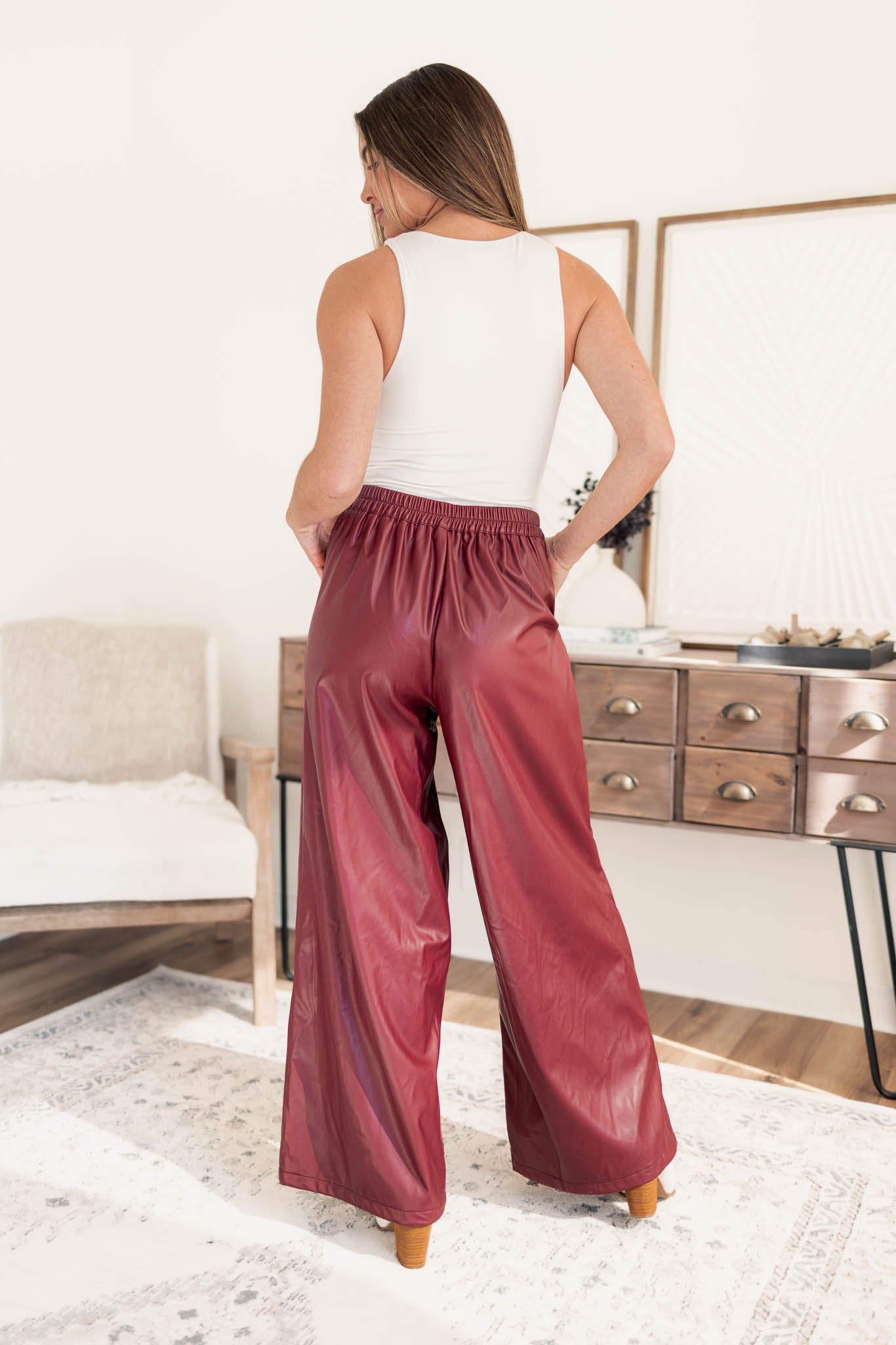 Burgundy Leather Pants