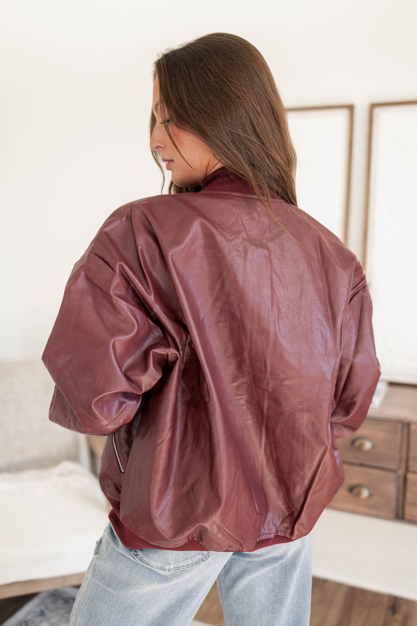 Vintage Leather Bomber Jacket