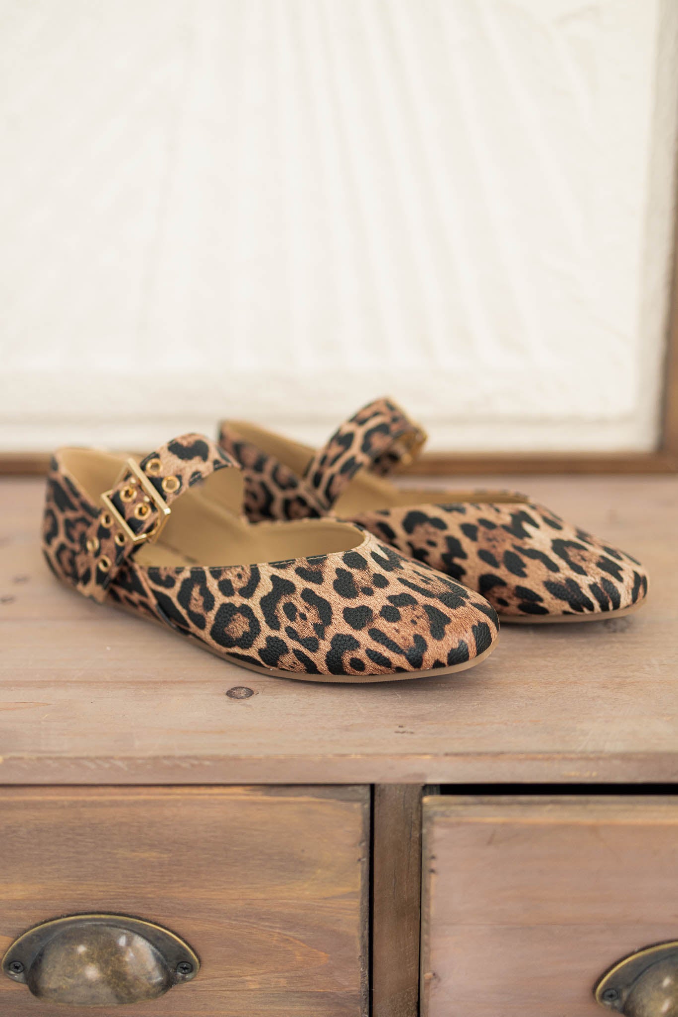 Leopard Mary Jane Flats