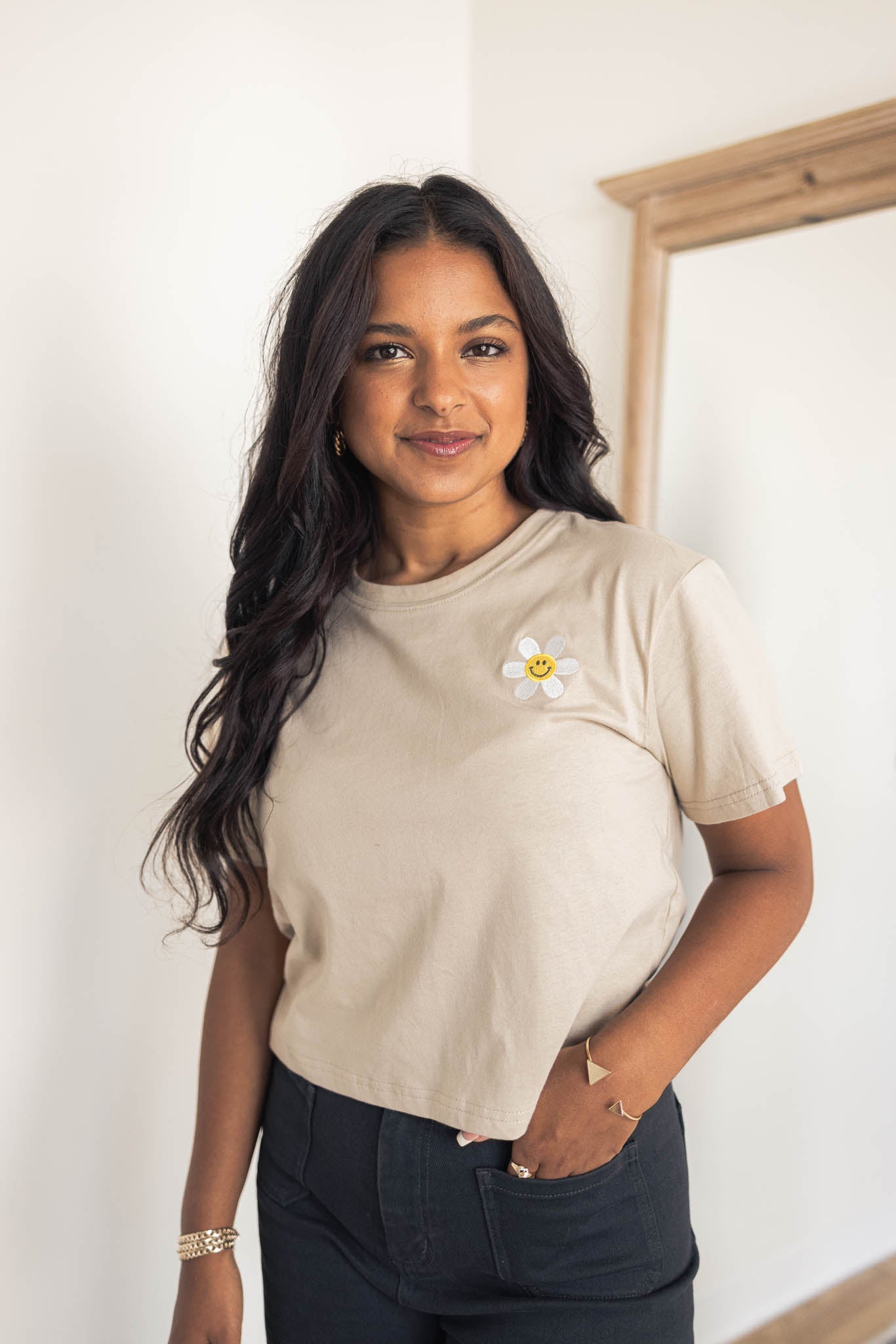 Smile Embroidered Tee
