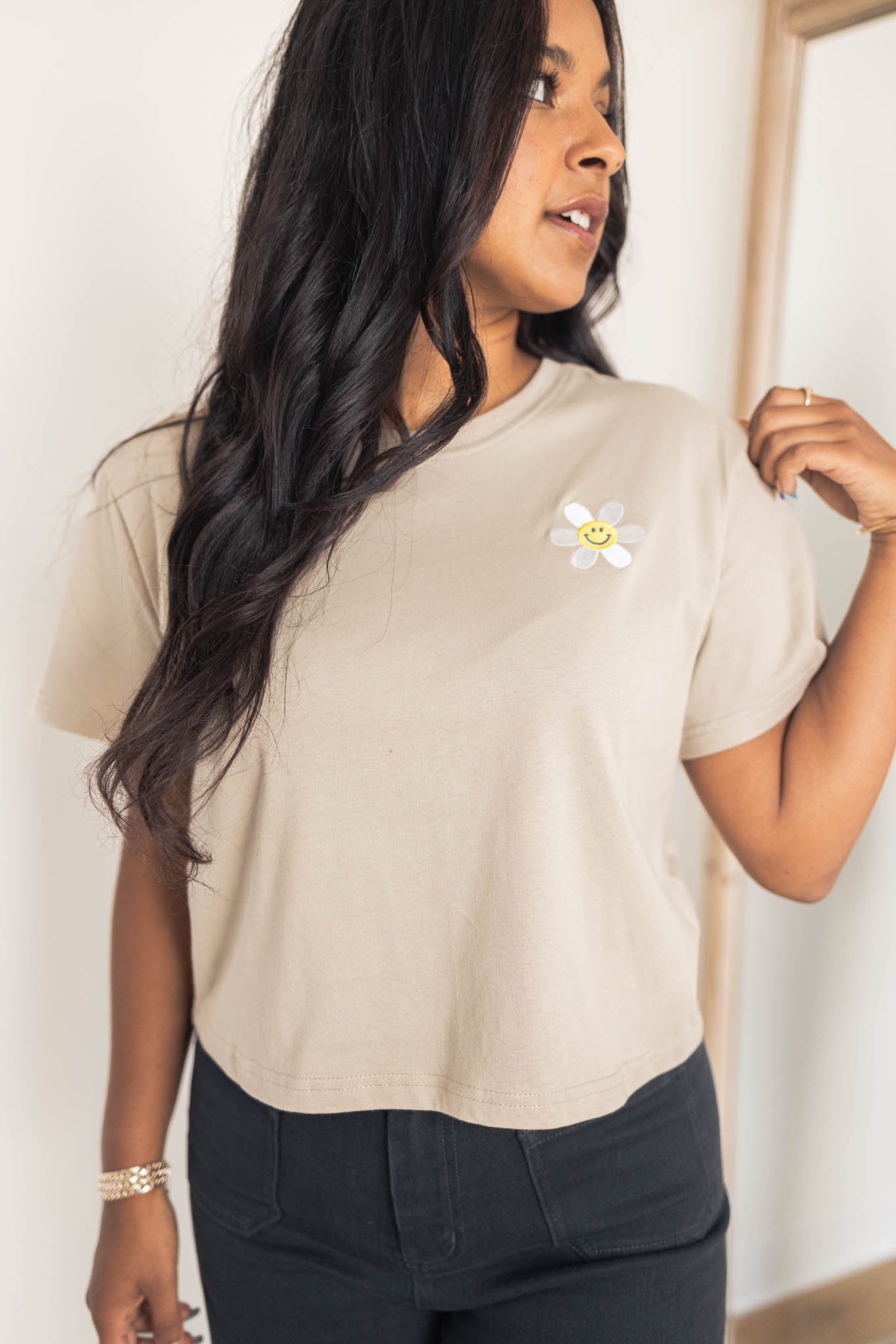 Smile Embroidered Tee