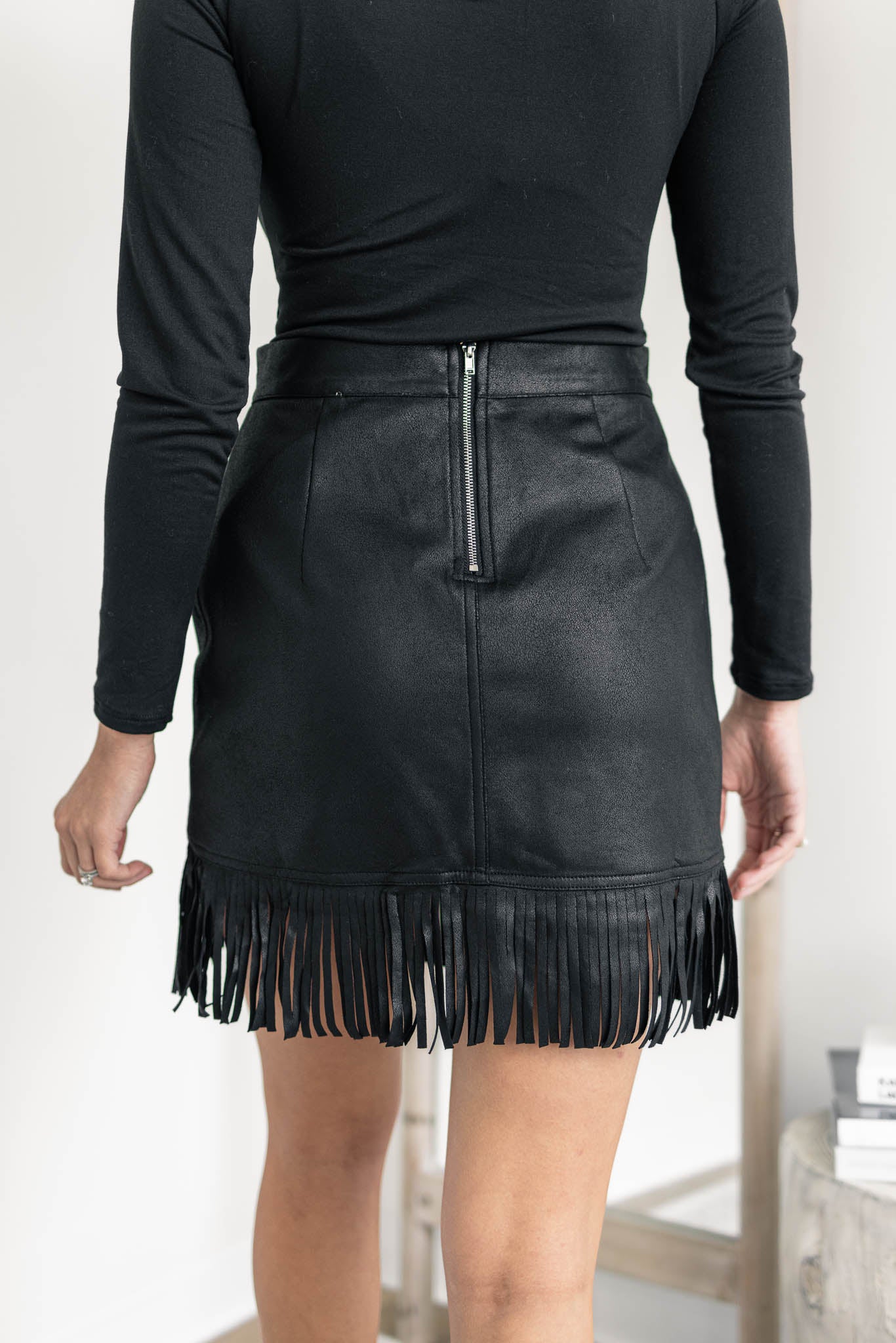 Fringe Trim Mini Skirt