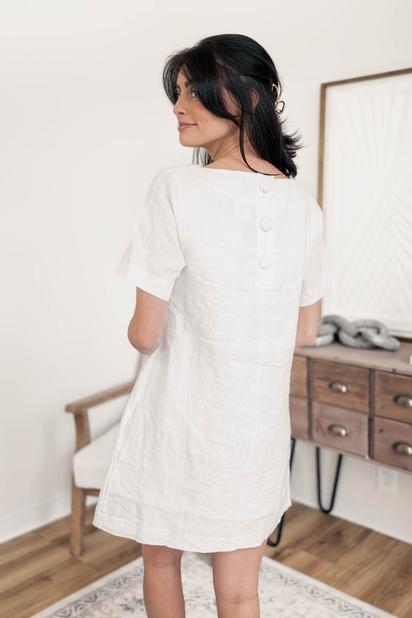 Ruby Linen Dress | White