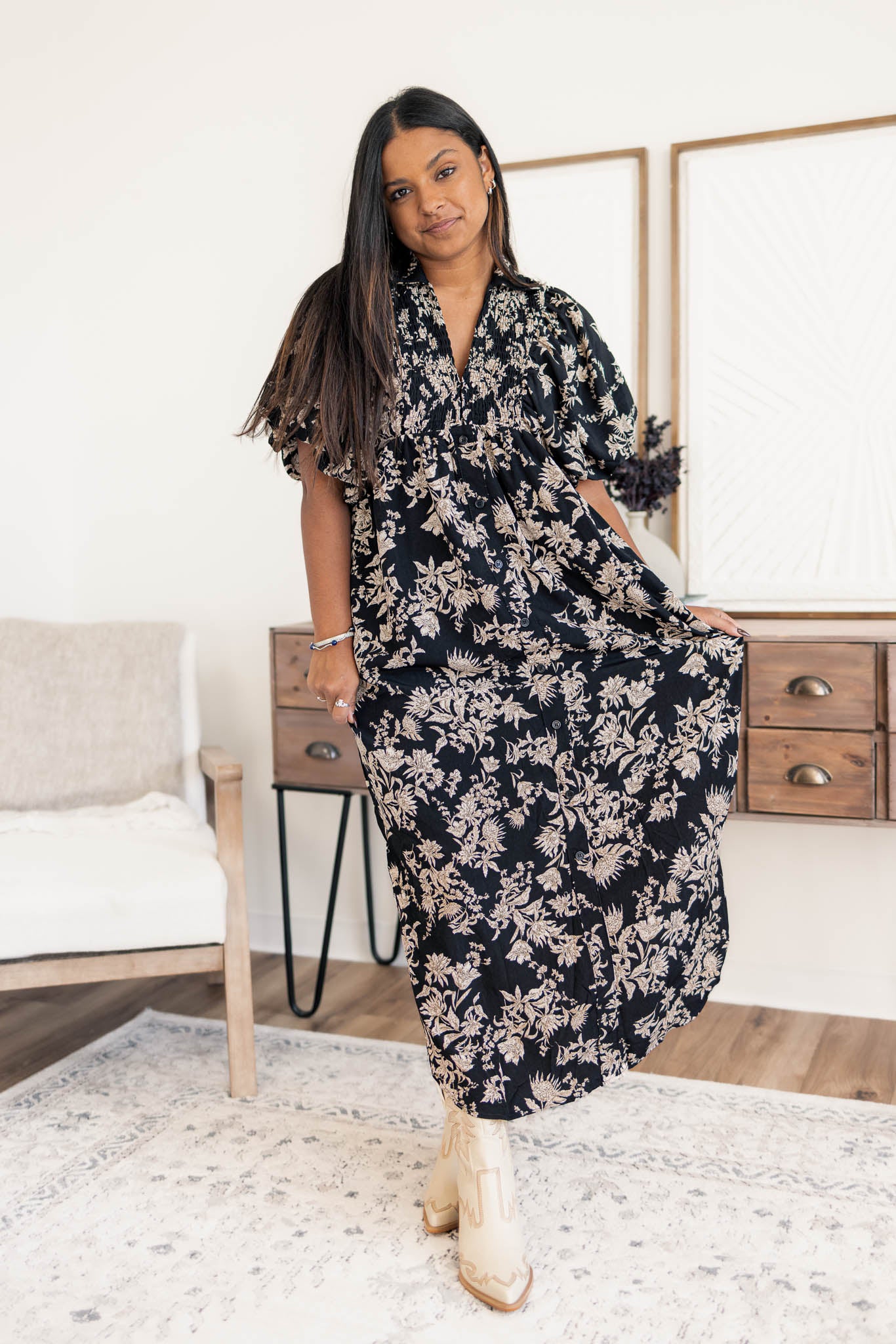 Vera Floral Midi Dress