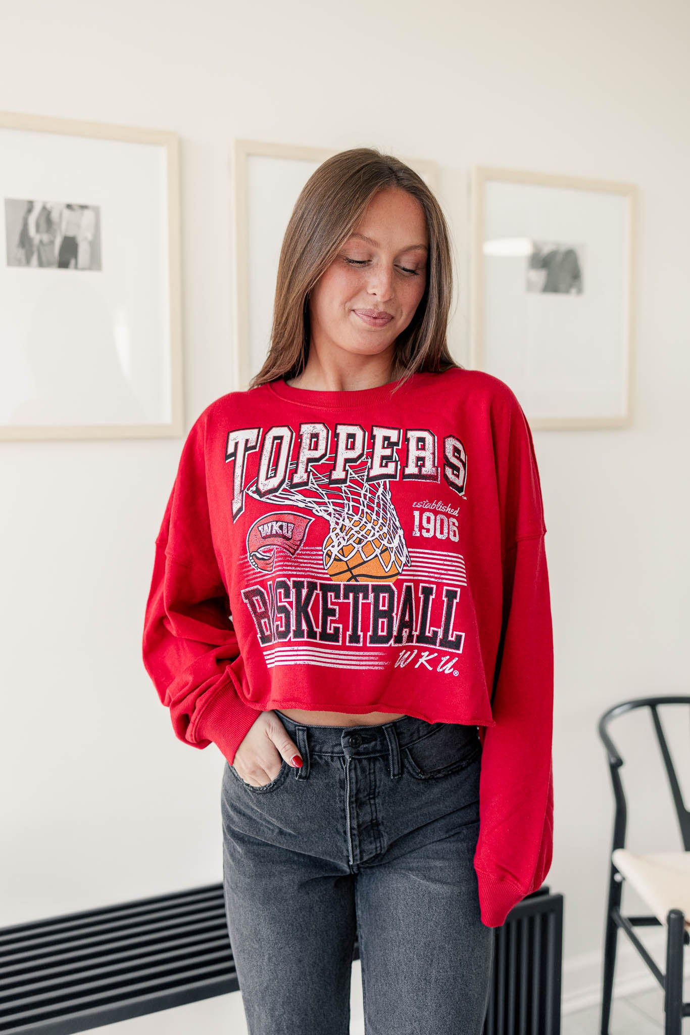 The Free Throw Cropped Long Sleeve Top