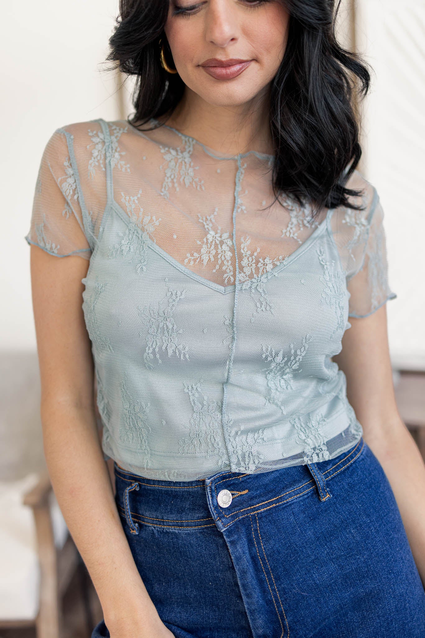 Pisces Lace Top | Blue