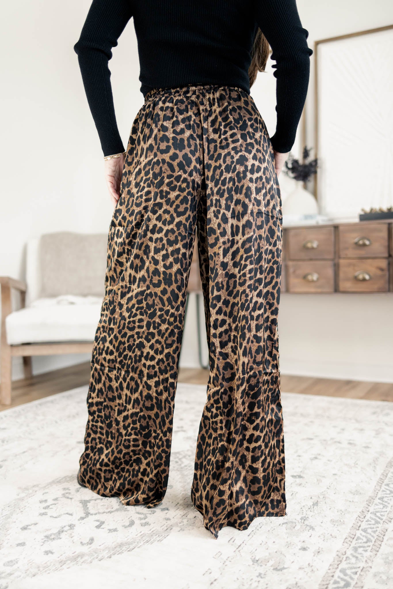 Leopard Satin Pants