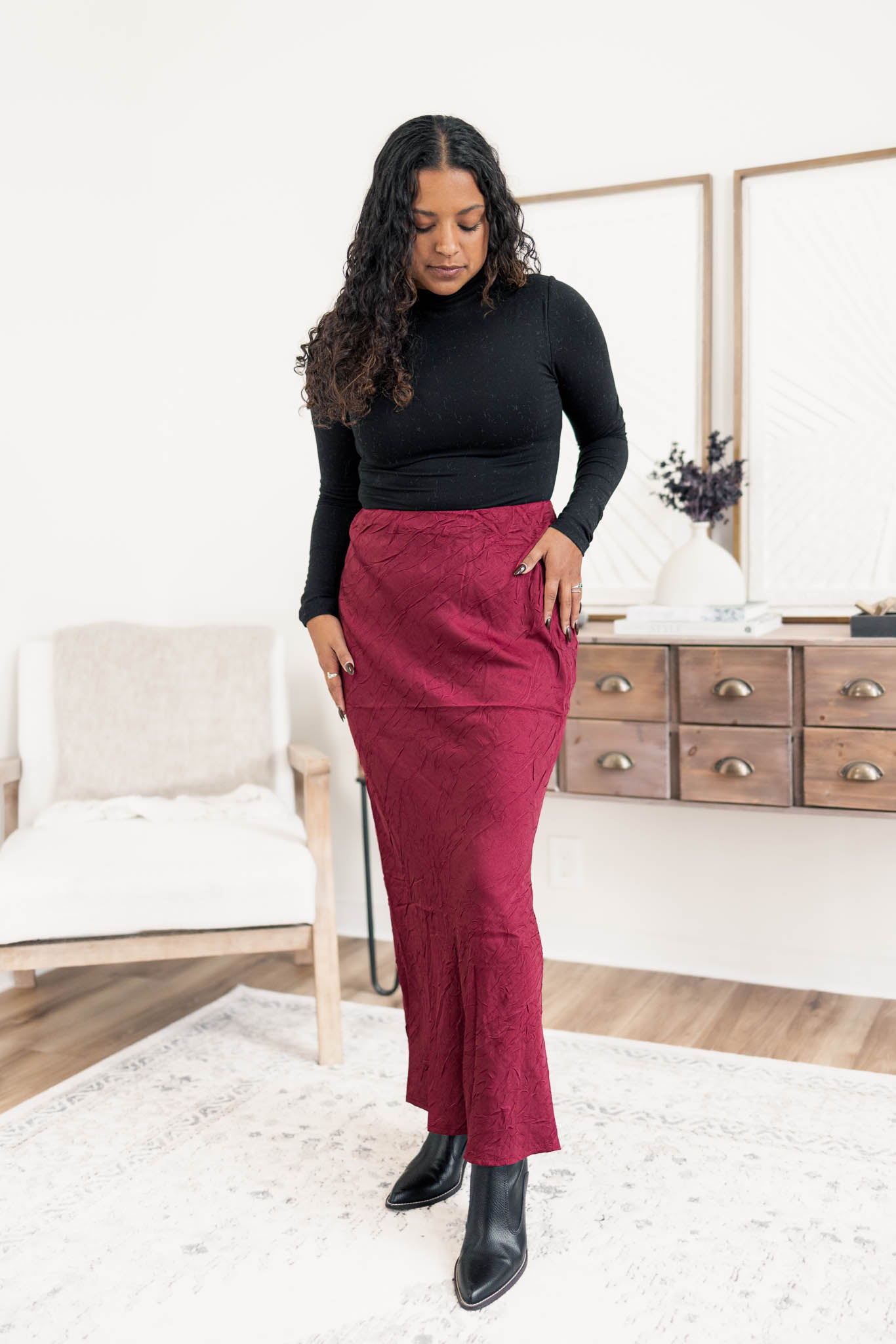 Kate Satin Maxi Skirt