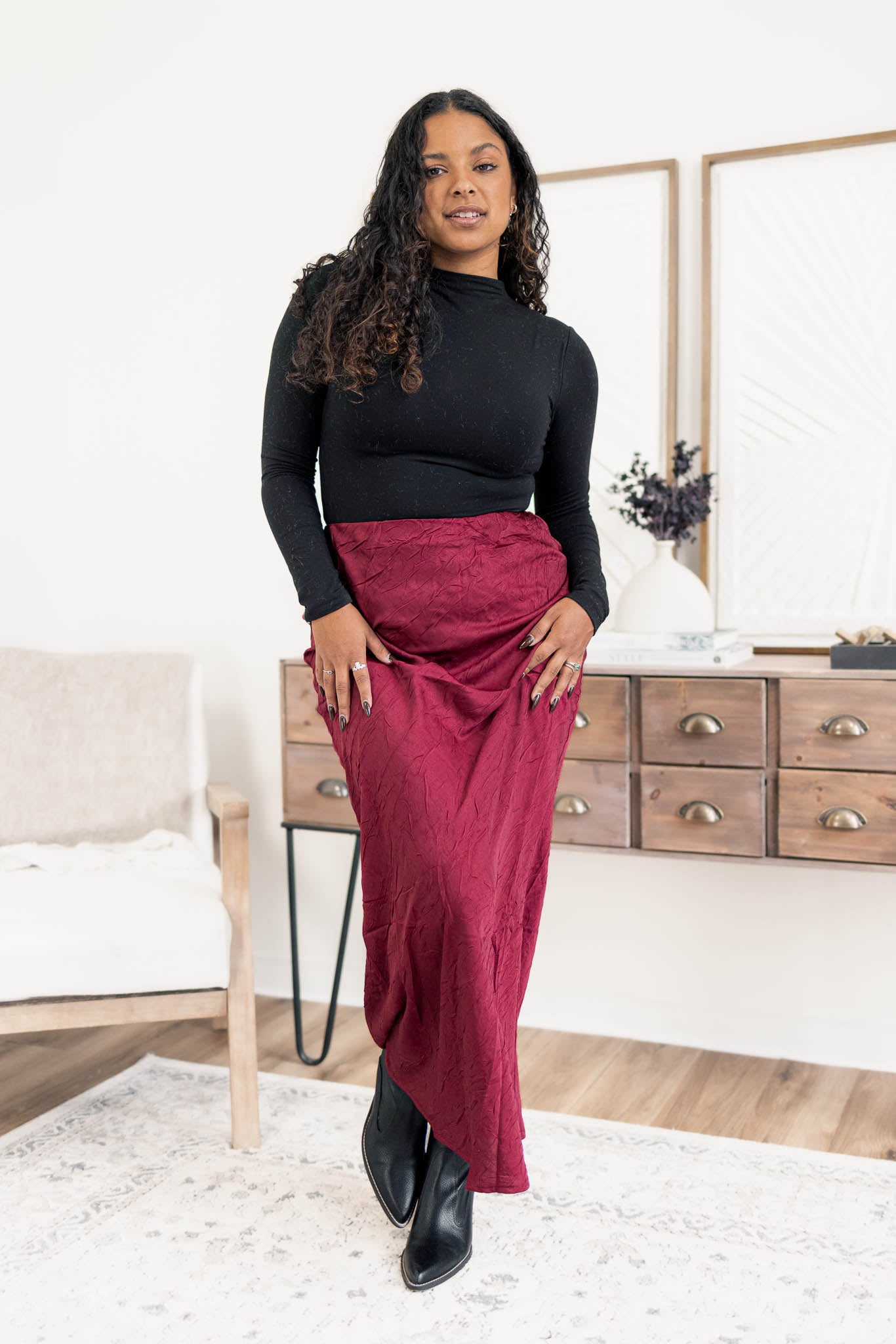 Kate Satin Maxi Skirt