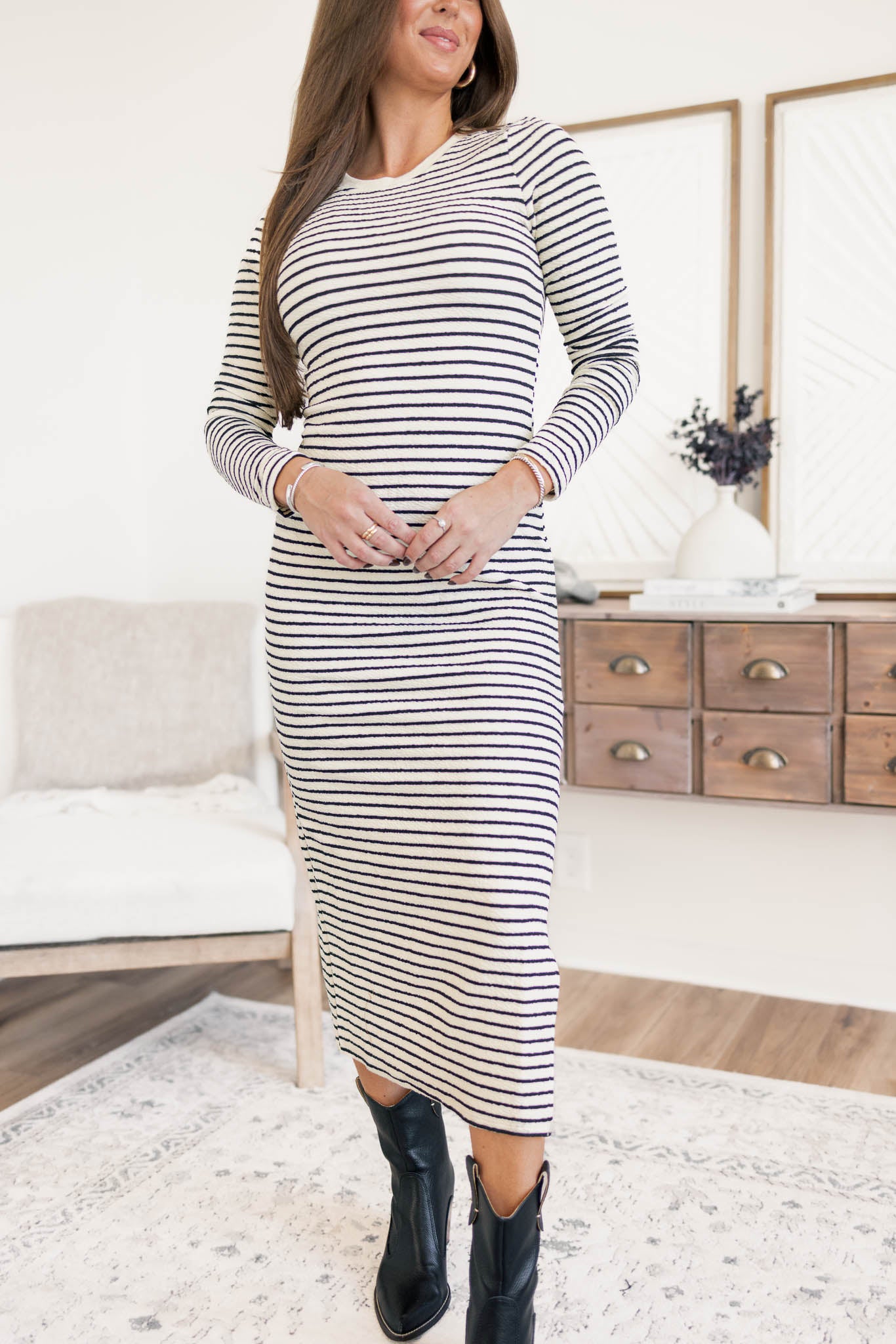 Blake Striped Midi Dress