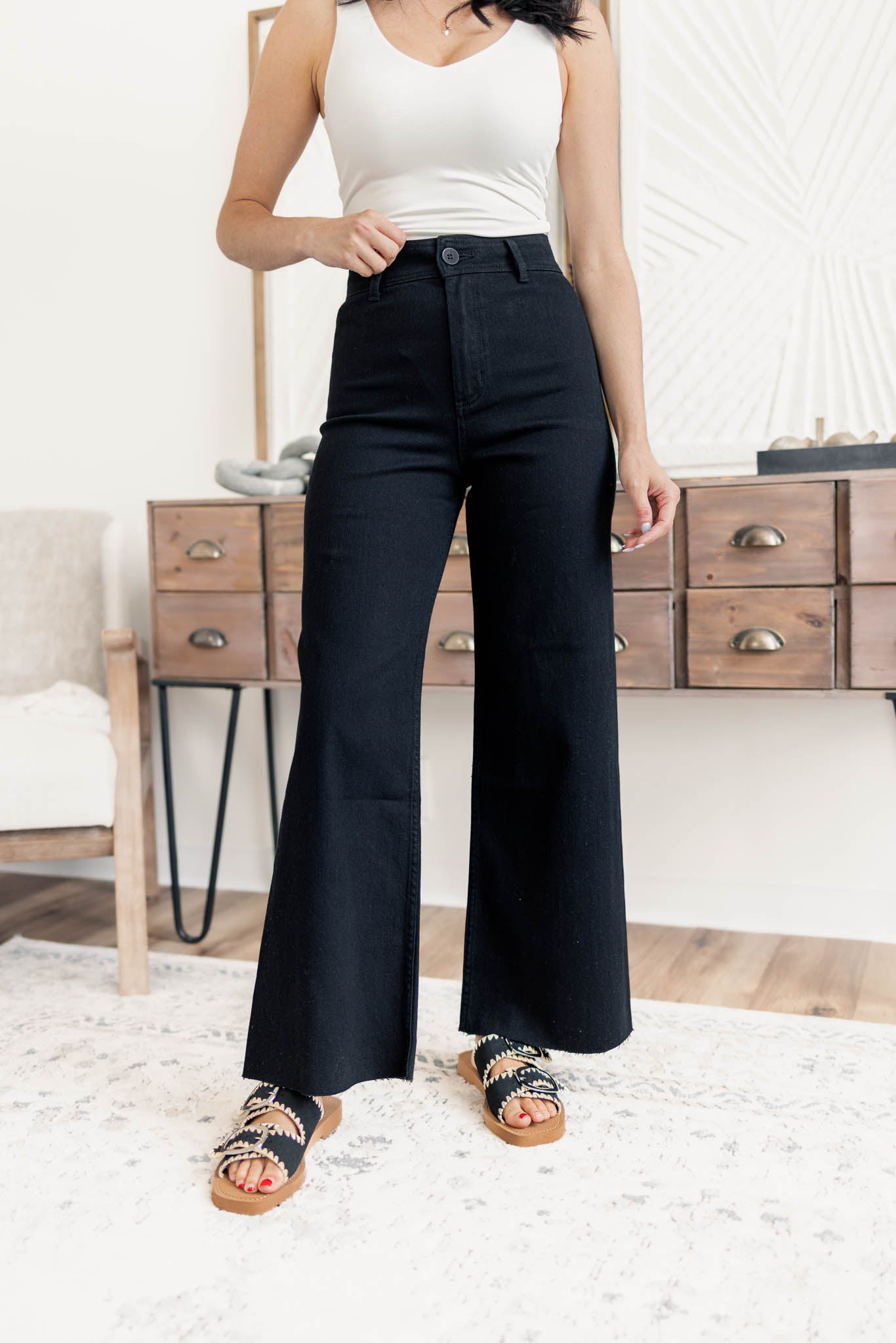 Frankie Wide Leg Pants | Black