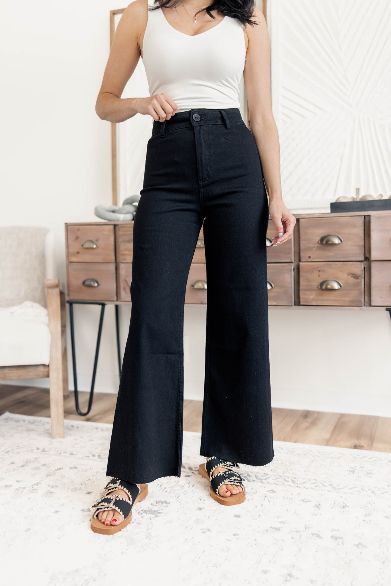 Frankie Wide Leg Pants | Black