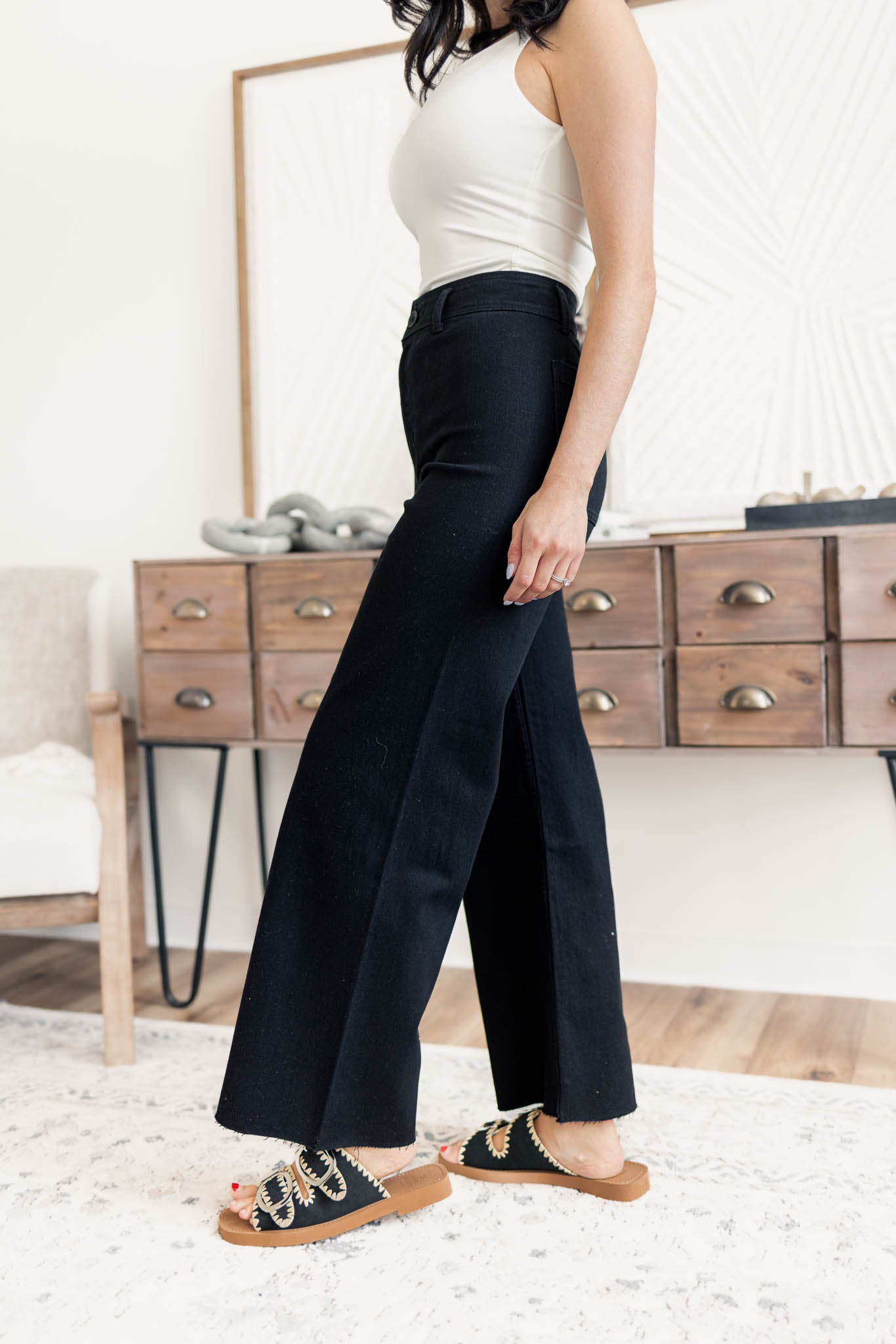 Frankie Wide Leg Pants | Black