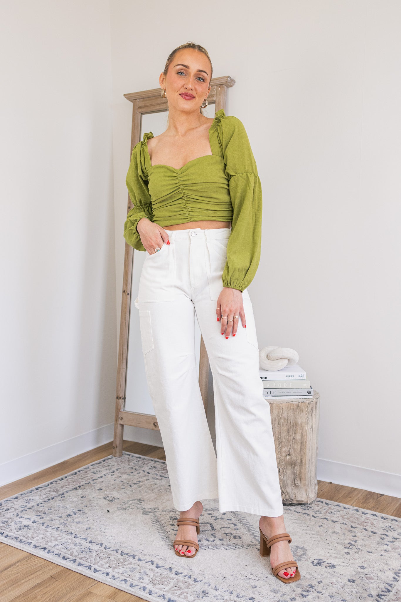 Ruched Crop Blouse