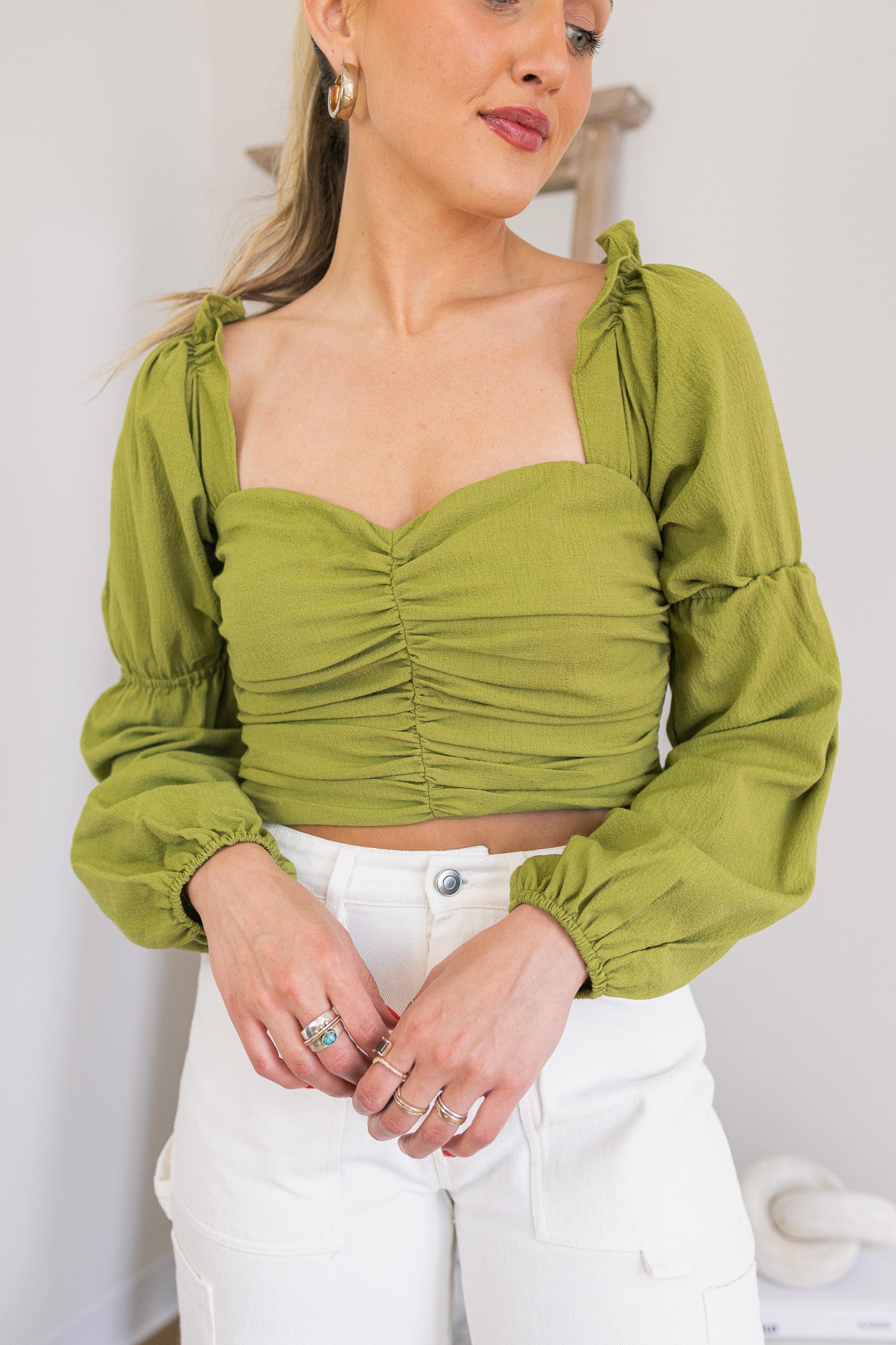 Ruched Crop Blouse