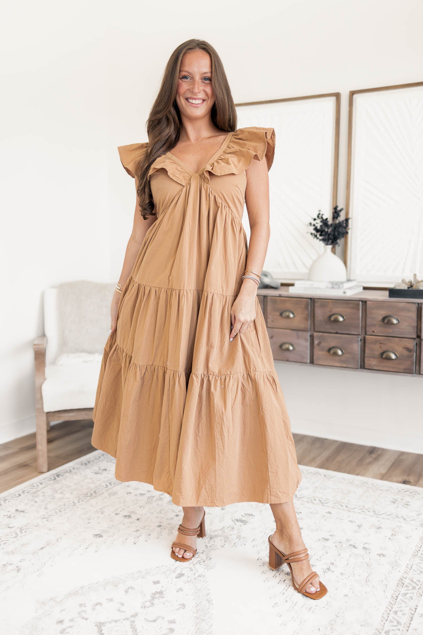 Gabby Ruffle Midi Dress