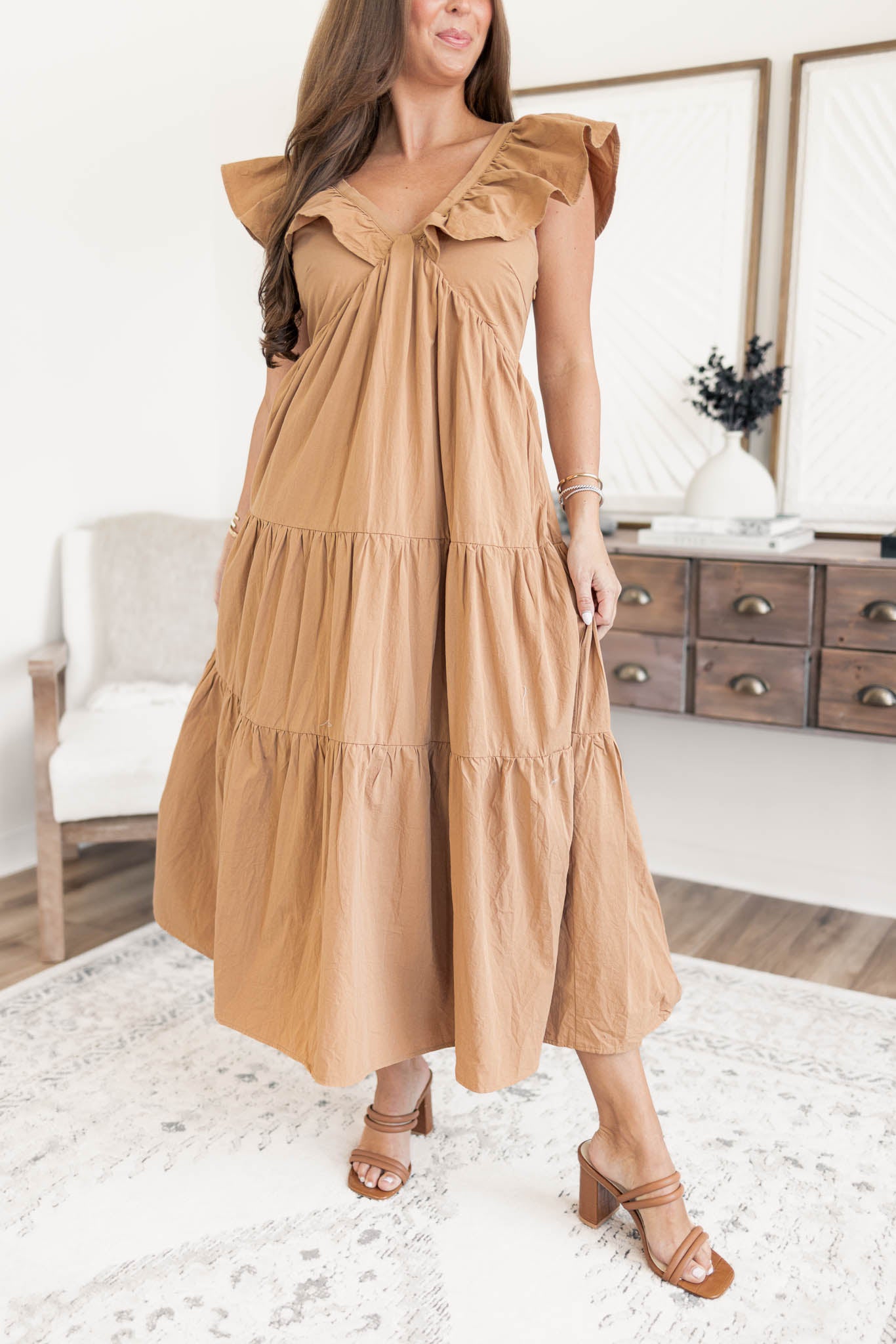 Gabby Ruffle Midi Dress