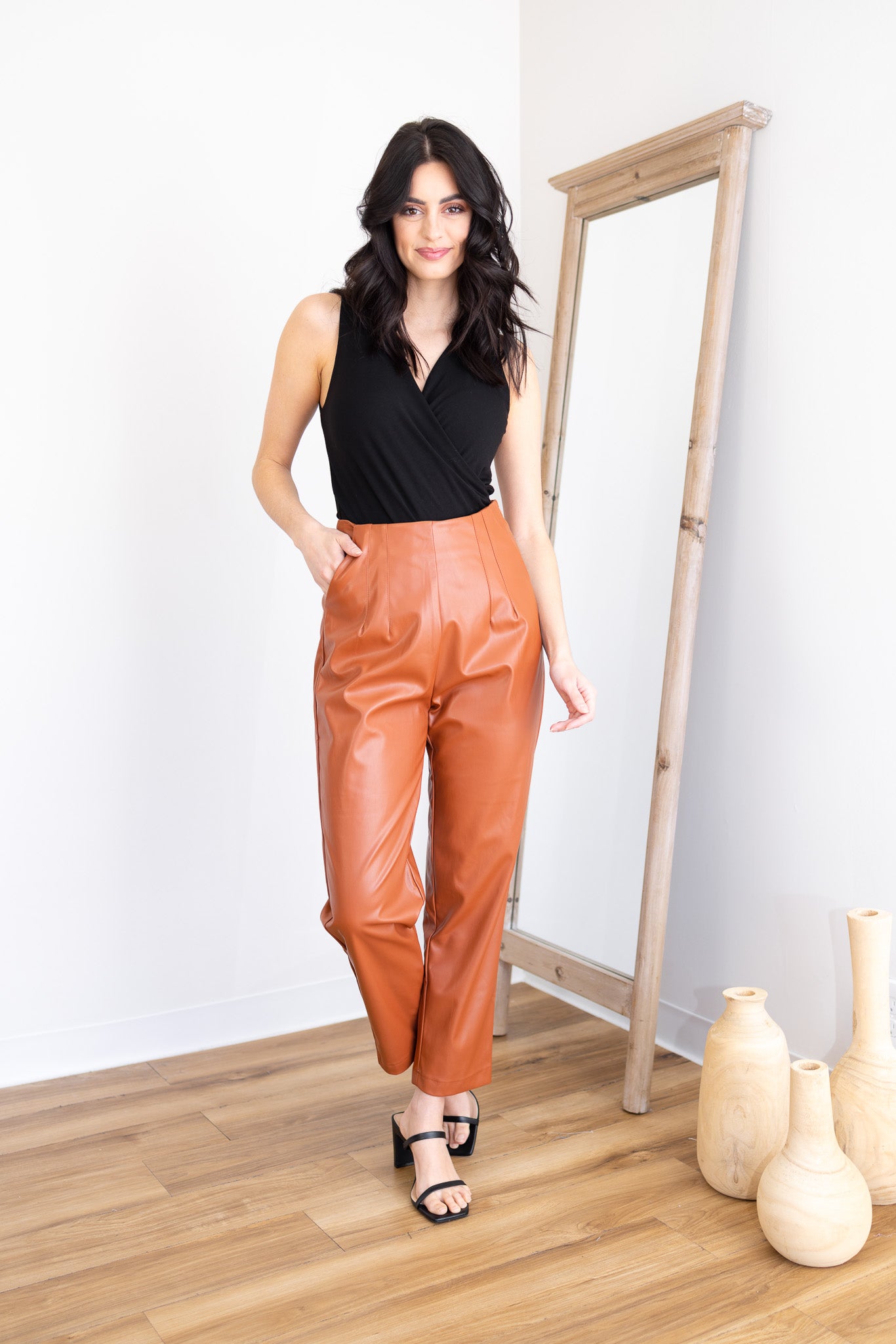 Straight Leather Pants